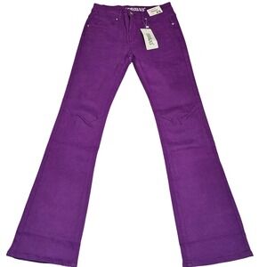 TEGIAS Bell Bottom Jeans Purple Men XS